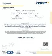 CERTIFICADO ISO 14001-2015 – APCER