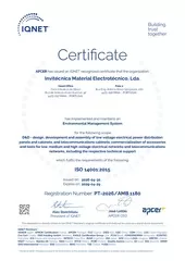 CERTIFICADO ISO 14001-2015 – IQNET